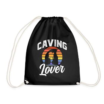 Cave lovers Cave Caving Cave Hiking - Drawstring Bag - black - Front