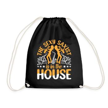 The Sexy Saxist Is In The House - Saxophonist Musi - Drawstring Bag - black - Front