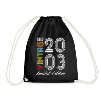 Vintage 2003 Vintage Geburtstag Retro Vintage - Turnbeutel - Schwarz - Vorne