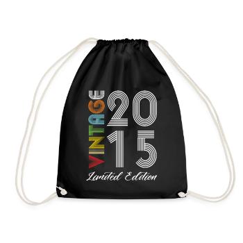 Vintage 2015 Vintage Birthday Retro Vintage - Drawstring Bag - black - Front