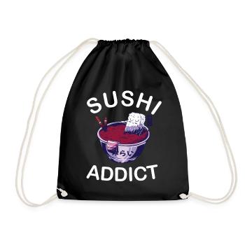 Sushi Addict - Japan Food Cute Kawaii - Turnbeutel - Schwarz - Vorne