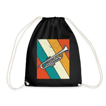 Trumpet Trumpet Player Trumpeter - Drawstring Bag - black - Front