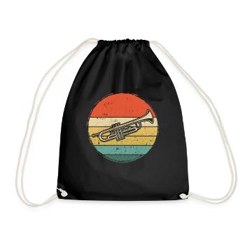 Trumpet Trumpet Player Trumpeter - Drawstring Bag - black - Front