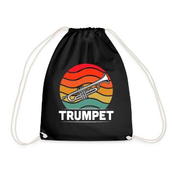 Trumpet Trumpet Player Trumpeter - Drawstring Bag - black - Front