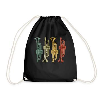 Trumpet Trumpet Player Trumpeter - Drawstring Bag - black - Front