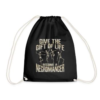 Nécromancien mort-vivant Squelette Sataniste Goth - Sac de sport léger - noir - Devant