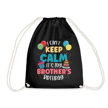 It's my brother's birthday party - Drawstring Bag - black - Front
