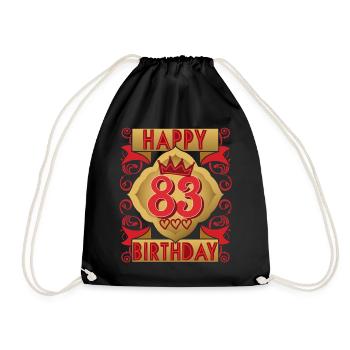 83. Geburtstag 83 Jahre alt Spruch, Vintage-Design - Turnbeutel - Schwarz - Vorne