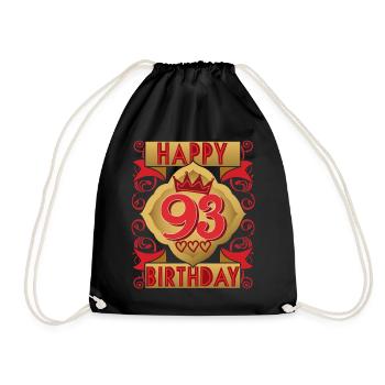 93rd Birthday 93 Years Old Saying, Vintage Design - Drawstring Bag - black - Front