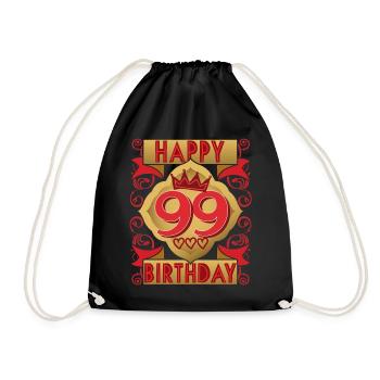 99th birthday 99 years old saying, vintage design - Drawstring Bag - black - Front
