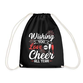 Réveillon du Nouvel An, Paix, Amour, Bonne Année - Sac de sport léger - noir - Devant