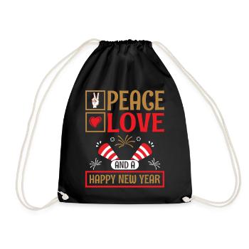 Réveillon du Nouvel An, Paix, Amour, Bonne Année - Sac de sport léger - noir - Devant