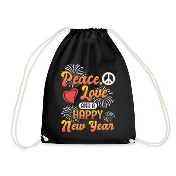 Réveillon du Nouvel An, Paix, Amour, Bonne Année - Sac de sport léger - noir - Devant