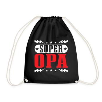 Grandpa, best grandfather Super Opi, niece grandson - Drawstring Bag - black - Front