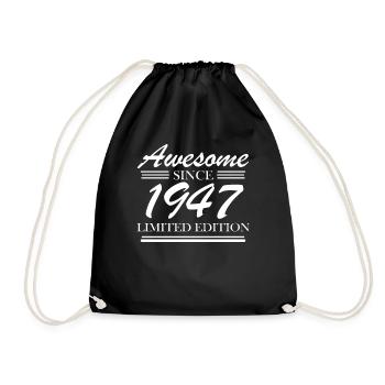 1947 - Jahrgang 1947 - Fantastisch seit 1947 - Turnbeutel - Schwarz - Vorne