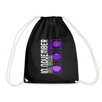Alzheimer's Awareness Shirt, In November We Wear - Drawstring Bag - black - Front
