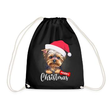 Noël avec Yorkshire Terrier Joyeux Noël - Sac de sport léger - noir - Devant