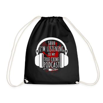 Chut, j’écoute mon podcast True Crime - Sac de sport léger - noir - Devant
