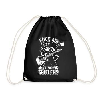 Bock auf Gitarre spielen - Gitarrenspieler Bass Gi - Turnbeutel - Schwarz - Vorne