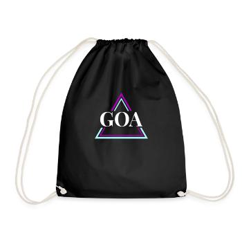 GOA Techno House Party EDM Festival Electro Rave - Drawstring Bag - black - Front