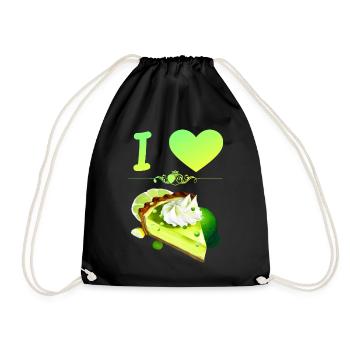 I Love Key Lime Pie - Drawstring Bag - black - Front