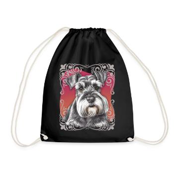 Schnauzer, Schnauzer-Dad, Schnauzer-Mom, Terrier - Turnbeutel - Schwarz - Vorne