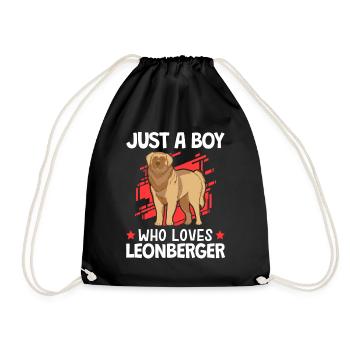Only one boy who loves Leonberger - Drawstring Bag - black - Front