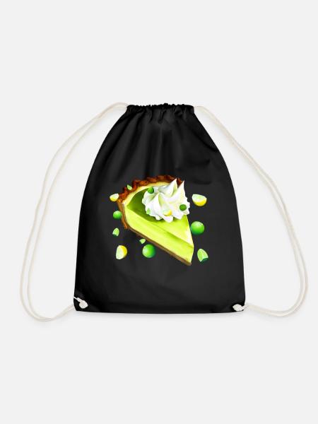 Limettenkuchen Stück Key Lime Pie - Turnbeutel - Schwarz