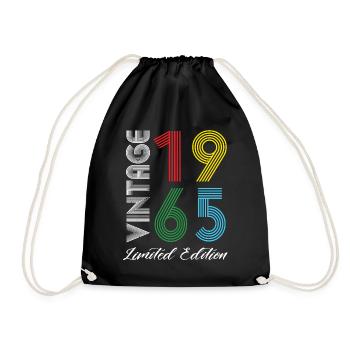 Vintage 1965 Vintage Geburtstag Retro Vintage - Turnbeutel - Schwarz - Vorne
