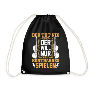 Funny Double Bass Player - Funny Double Bassist - Turnbeutel - Schwarz - Vorne