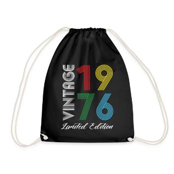 Vintage 1976 Vintage Geburtstag Retro Vintage - Turnbeutel - Schwarz - Vorne