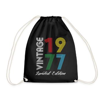 Vintage 1977 Vintage Geburtstag Retro Vintage - Turnbeutel - Schwarz - Vorne