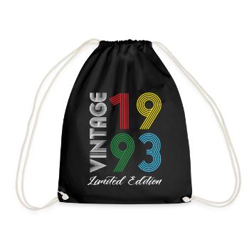 Vintage 1993 Vintage Geburtstag Retro Vintage - Turnbeutel - Schwarz - Vorne