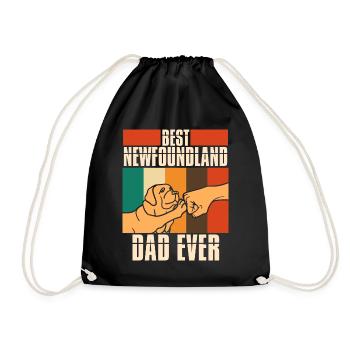 Newfoundland Dog Father Dog Love - Drawstring Bag - black - Front
