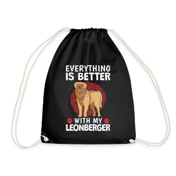 Everything is better with my Leonberger - Drawstring Bag - black - Front