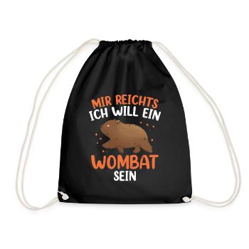 Wombat mir reichts Australien Beuteltier - Turnbeutel - Schwarz - Vorne