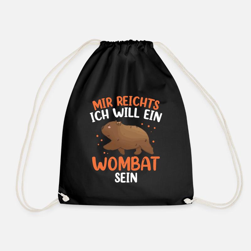 Wombat mir reichts Australien Beuteltier - Turnbeutel - Schwarz
