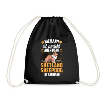 Shetland Sheepdog ist perfekt britischer Sheepdog - Turnbeutel - Schwarz - Vorne