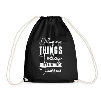 Procrastinating Vintage Fan Procrastinator - Drawstring Bag - black - Front