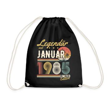 Legendär Seit Januar 1985 Geburtstag Geschenk - Turnbeutel - Schwarz - Vorne