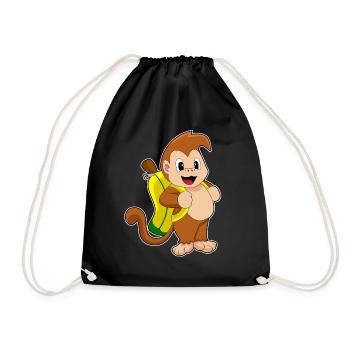 Monkey Banana - Drawstring Bag - black - Front