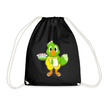 Parrot Cook Worm Cooking - Drawstring Bag - black - Front