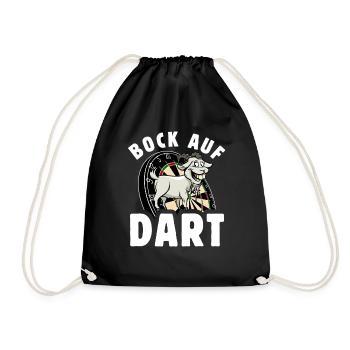 Bock auf Darts - Spruch - lustiges Wortspiel - Turnbeutel - Schwarz - Vorne
