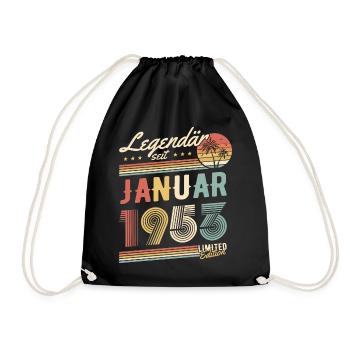 Legendär Seit Januar 1953 Geburtstag Geschenk - Turnbeutel - Schwarz - Vorne