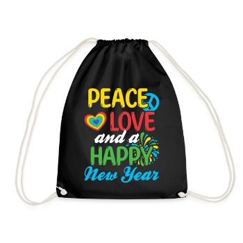 Réveillon du Nouvel An, Paix, Amour, Bonne Année - Sac de sport léger - noir - Devant