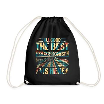 Tout va bien Le meilleur saxophoniste est ici Saxophoniste - Sac de sport léger - noir - Devant