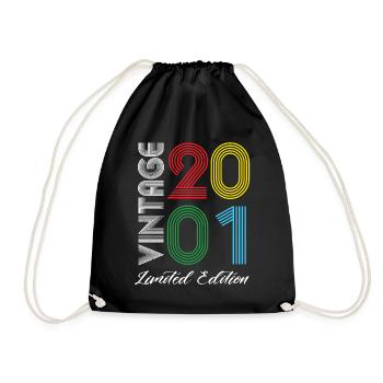 Vintage 2001 Vintage Geburtstag Retro Vintage - Turnbeutel - Schwarz - Vorne