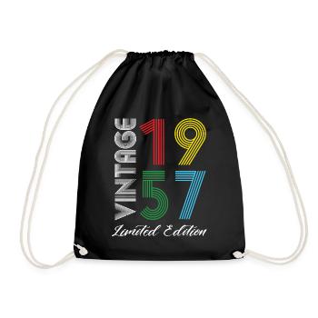 Vintage 1957 Vintage Geburtstag Retro Vintage - Turnbeutel - Schwarz - Vorne