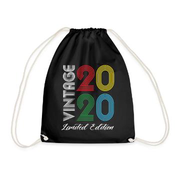 Vintage 2020 Vintage Birthday Retro Vintage - Drawstring Bag - black - Front