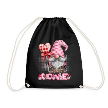 Saint-Valentin, Gnome, Nain Gnome Amour-Amour - Sac de sport léger - noir - Devant